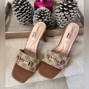 Wild Diva- Tan Slide Sandals Sizes 8 & 9